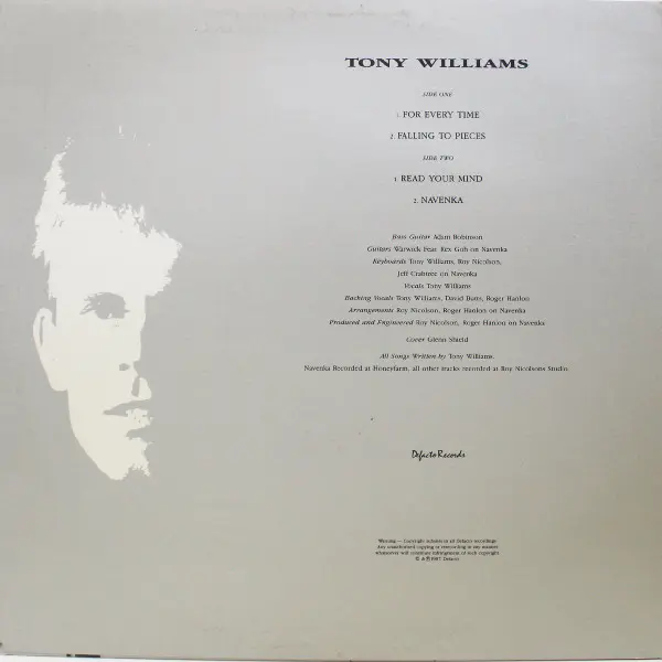 Tony Williams (18) - Tony Williams, Rock, Indie Rock, New Wave, 1987 - Defacto Records, Australia, Vinyl 1x LP, Mini-Album