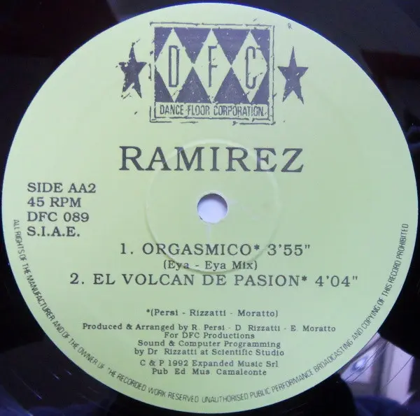 Ramirez - Orgasmico, Electronic, Techno, 1992 - DFC, Italy, Vinyl 2x 12", 45 RPM, Limited Edition