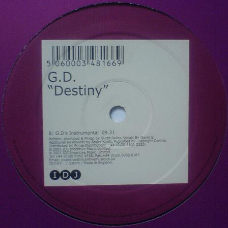 GD - Destiny, Electronic, Trance, 2001 - IDJ, UK, Vinyl 1x 12"