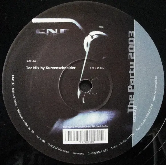 Kraze - The Party 2003, Electronic, House, Techno, 2003 - Caus-N'-ff-ct (UK), Germany, Vinyl 1x 12"