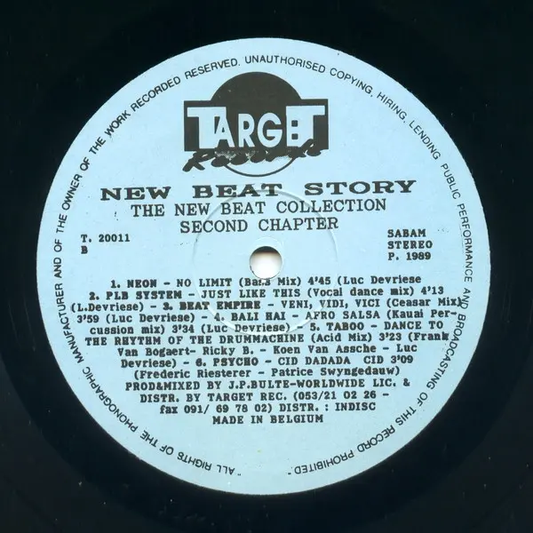 Various - Target's New Beat Story (Second Chapter), Electronic, New Beat, 1989 - Target Records (3), Belgium, Vinyl 1x LP, Co