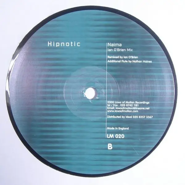 Hipnotic - Naima, Electronic, Deep House, Future Jazz, 2001 - Laws Of Motion, UK, Vinyl 1x 12", 33 ⅓ RPM