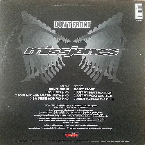 Album cover for Don't Front by Miss Jones (2)