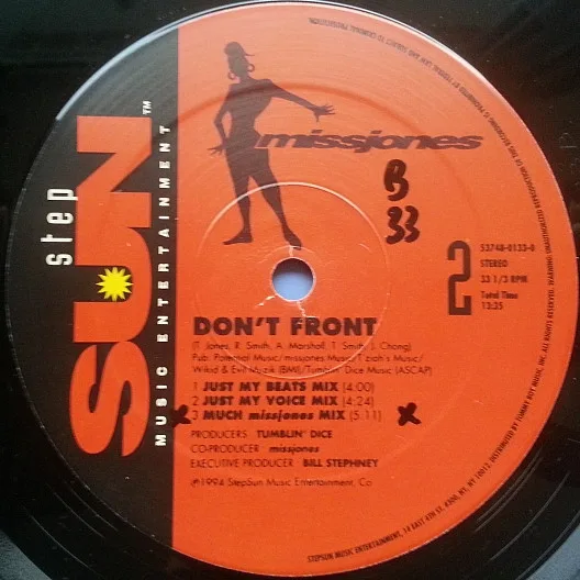 Album cover for Don't Front by Miss Jones (2)