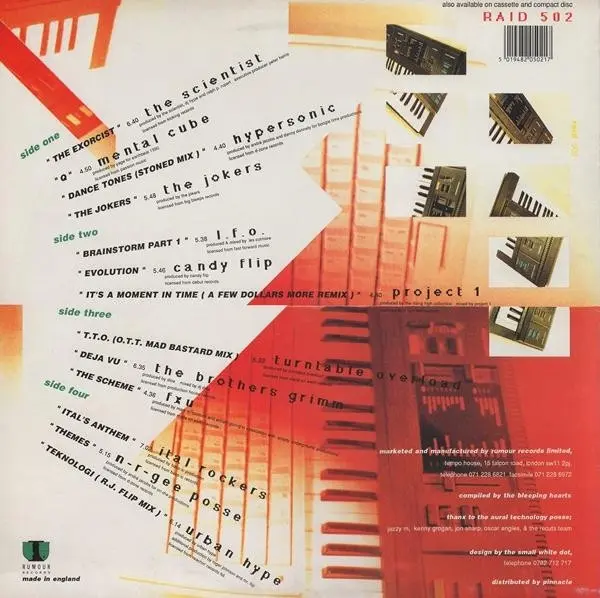 Various - Breaks, Bass & Bleeps, Electronic, Bleep, Breakbeat, Techno, 1990 - Rumour Records, UK, Vinyl 2x LP, Compilation