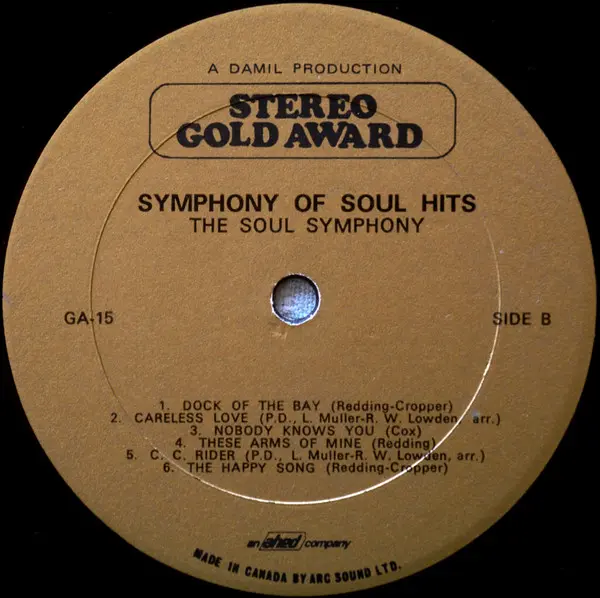 Soul Symphony, The - Symphony Of Soul Hits, Funk / Soul, Funk, Soul, 1970 - Stereo Gold Award, Canada, Vinyl 1x LP, Album