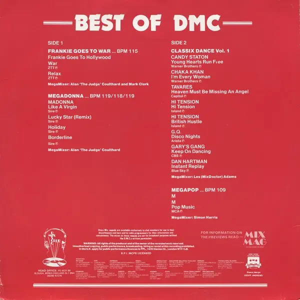 Various - Best Of DMC Vol. 3, Electronic, Disco, Synth-pop, 1984 - DMC, UK, Vinyl 1x 12", 33 ⅓ RPM, Mixed
