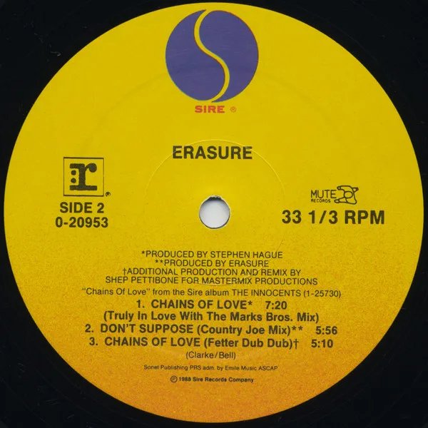 Album cover for Chains Of Love by Erasure