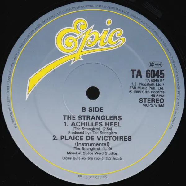 Stranglers, The - Let Me Down Easy, Rock, Alternative Rock, New Wave, 1985 - Epic, UK, Vinyl 1x 12", Single, 45 RPM