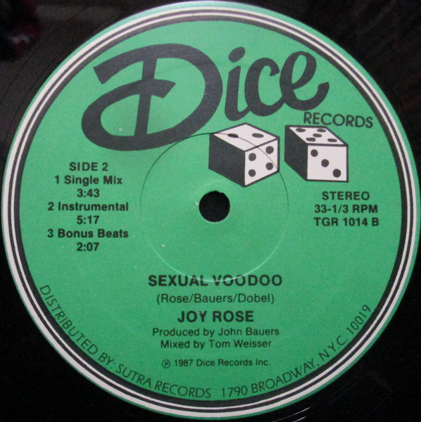 Joy Rose (2) - Sexual Voodoo, Electronic, Freestyle, Synth-pop, 1987 - Dice Records, US, Vinyl 1x 12", 33 ⅓ RPM