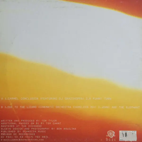Tom Tyler - Carmel Conclusion, Electronic, Jazz, Downtempo, Future Jazz, Jazzdance, 1999 - D.C. Recordings, UK, Vinyl 1x 10",