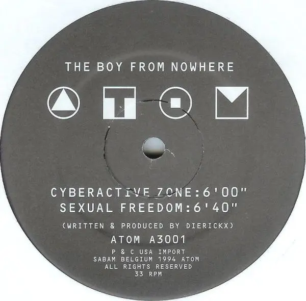 Boy From Nowhere, The - High Life, Electronic, Trance, 1994 - Atom Records, Belgium, Vinyl 1x 12", 33 ⅓ RPM