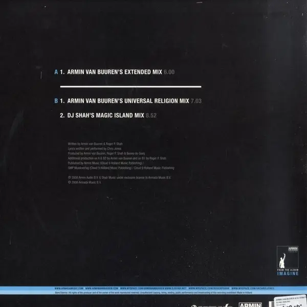 Armin van Buuren & DJ Shah Feat. Chris Jones (16) - Going Wrong, Electronic, Trance, 2008 - Armind, Netherlands, Vinyl 1x 12"
