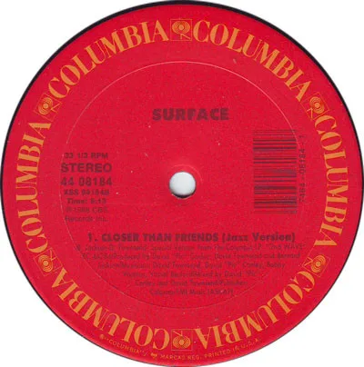 Album cover for Closer Than Friends by Surface