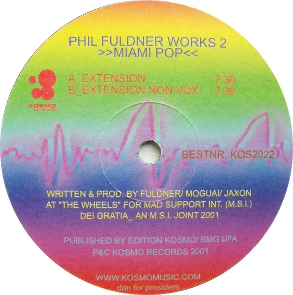 Phil Fuldner - Miami Pop, Electronic, Breaks, House, 2001 - Kosmo Records, Germany, Vinyl 1x 12", 45 RPM