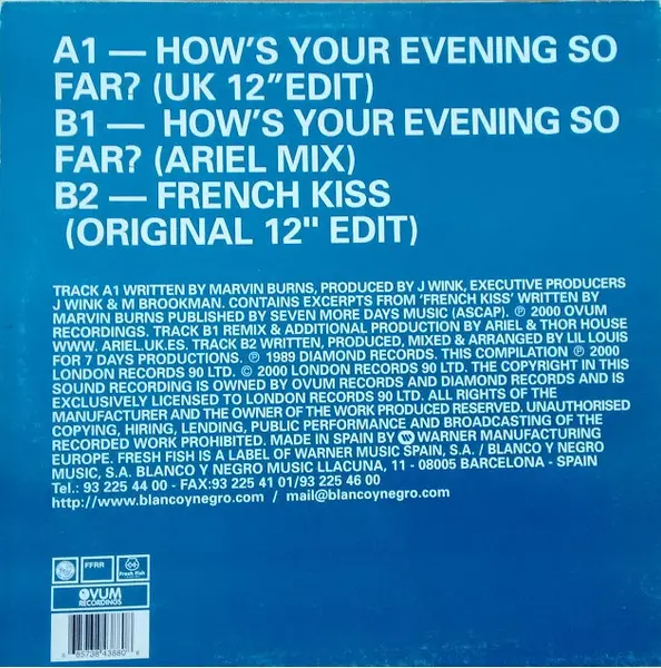 Josh Wink & Lil' Louis - How's Your Evening So Far?, Electronic, Tech House, Techno, 2000 - FFRR, Fresh Fish Records, Ovum Re