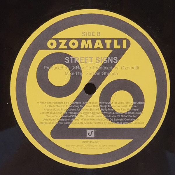 Ozomatli - Saturday Night / Street Signs, Hip Hop, Hip Hop, Latin, 2004 - Concord Records, Vinyl 1x 12", Single, Promo