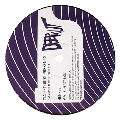 Henree & Eveson - Lomo / Superstition, Electronic, Drum n Bass, 2008 - C.I.A. Deep Kut, UK, Vinyl 1x 12", 45 RPM