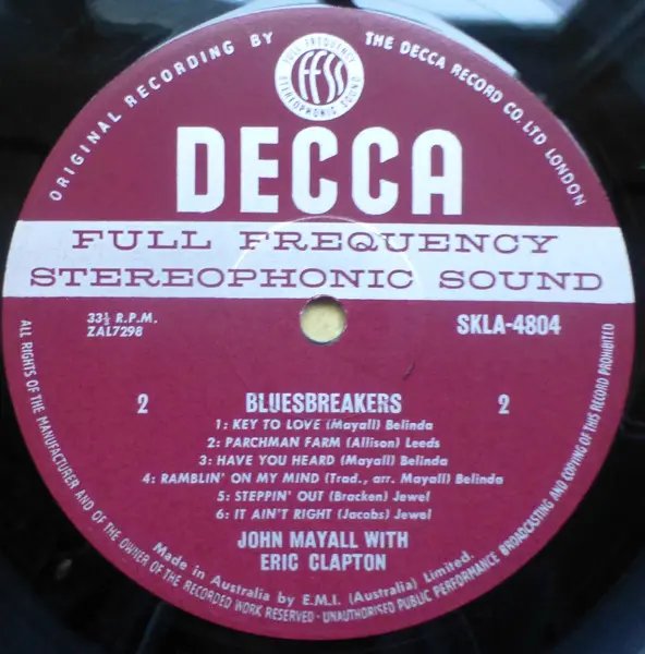 John Mayall With Eric Clapton - Blues Breakers, Blues, Rock, Blues Rock, Chicago Blues, Electric Blues, Harmonica Blues, Decc