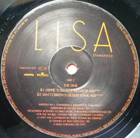 Lisa Stansfield - The Line, Electronic, Deep House, House, Speed Garage, 1997 - Arista, UK, Vinyl 1x 12"