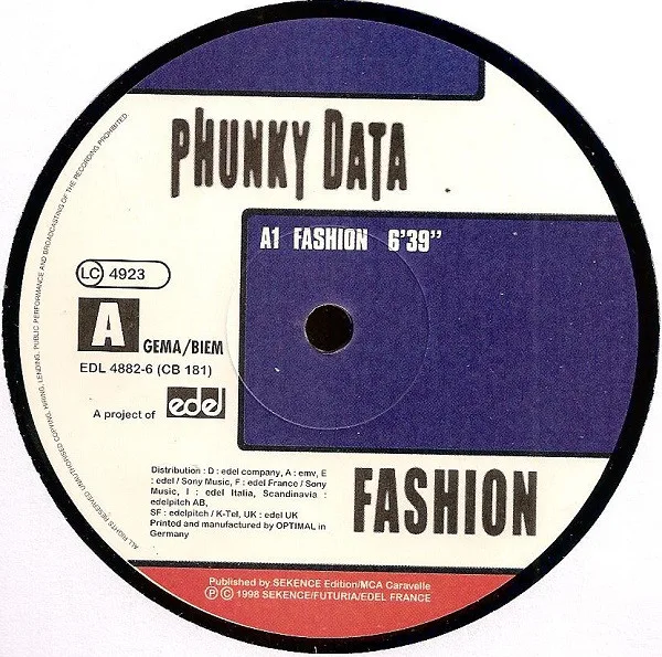 Album cover for Fashion by Phunky Data
