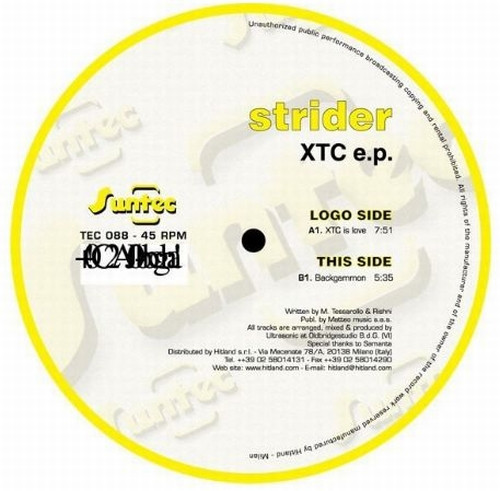 Album cover for XTC E.P. by Strider (2)