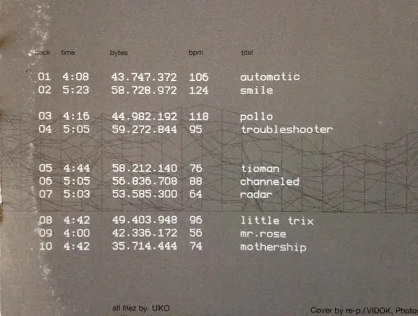 UKO - UKO, Electronic, Breakbeat, Downtempo, Electro, 2001 - Klein Records, Austria, Vinyl 2x LP, Album