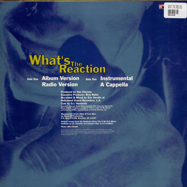 Kwest Tha Madd Lad - What's The Reaction, Hip Hop, 1996 - American Recordings, US, Vinyl 1x 12", 33 ⅓ RPM