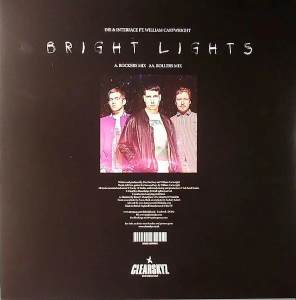 DJ Die & Interface (7) Ft. William Cartwright - Bright Lights, Electronic, Drum n Bass, 2010 - Clear Skyz, UK, Vinyl 1x 12", 