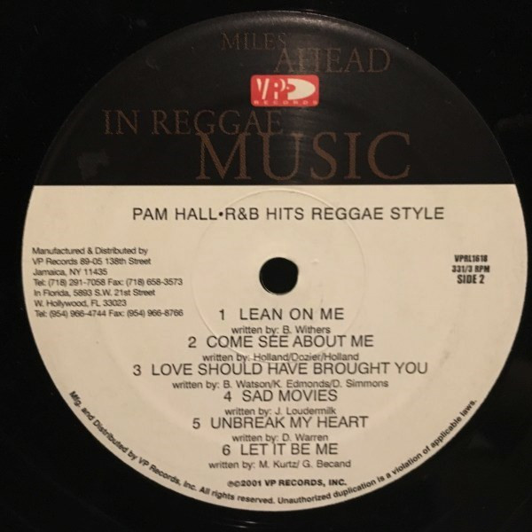 Pam Hall - R & B Hits Reggae Style, Reggae, Lovers Rock, 2001 - VP Records, US, Vinyl 1x LP, Album