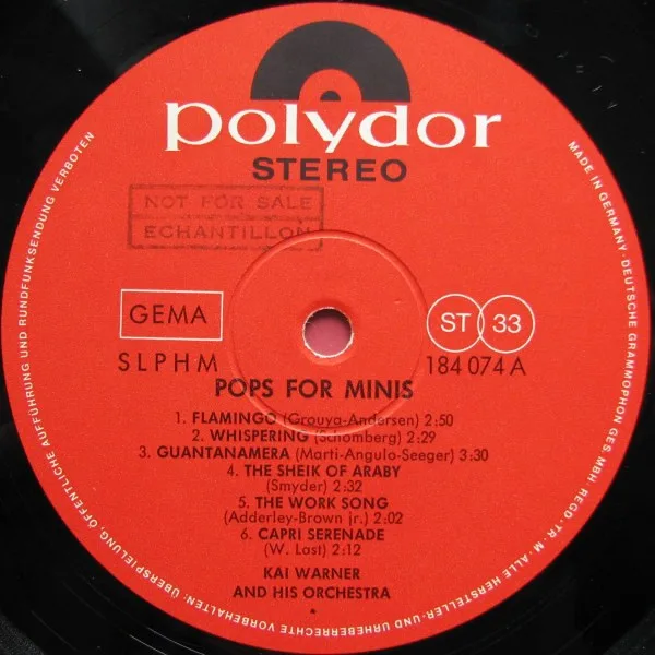 Album cover for Pops For Minis by Orchester Kai Warner