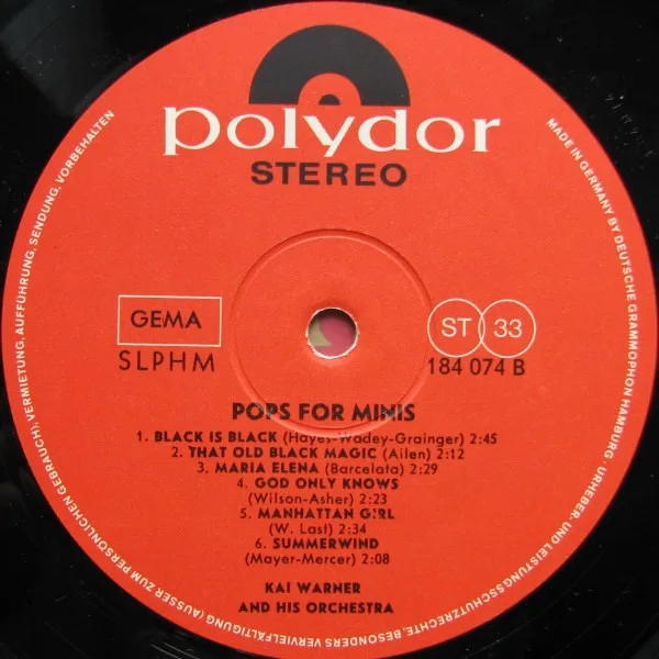 Album cover for Pops For Minis by Orchester Kai Warner