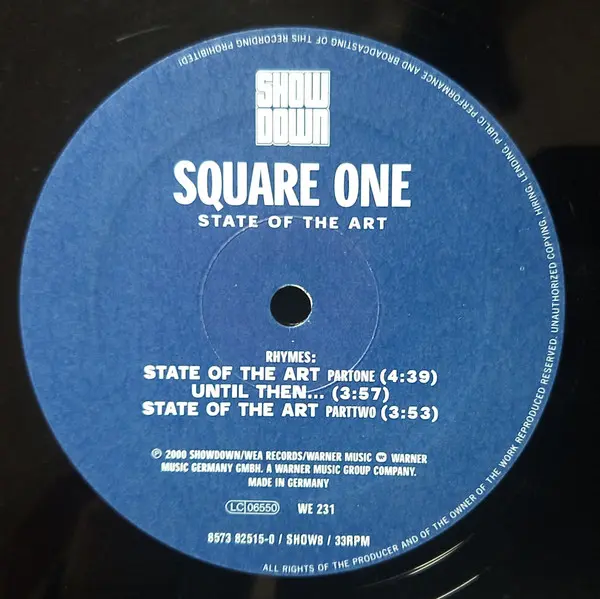 Square One (2) - State Of The Art, Hip Hop, 2000 - Showdown, Germany, Vinyl 1x 12"