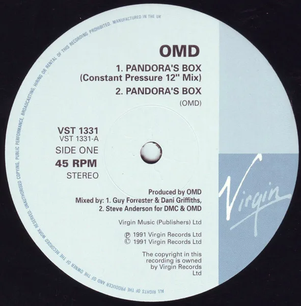 Album cover for Pandora's Box by Orchestral Manoeuvres In The Dark