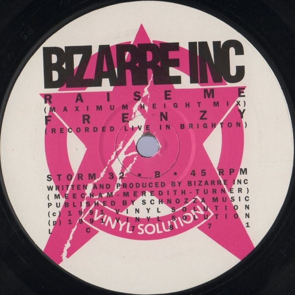 Bizarre Inc - Such A Feeling, Electronic, Breakbeat, Hardcore, House, Techno, 1991 - Vinyl Solution, UK, Vinyl 1x 12", 45 RPM