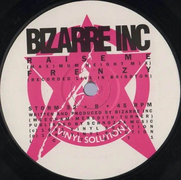 Bizarre Inc - Such A Feeling, Electronic, Breakbeat, Hardcore, House, Techno, 1991 - Vinyl Solution, UK, Vinyl 1x 12", 45 RPM