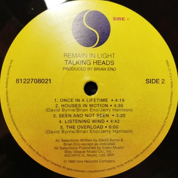 Album cover for Remain In Light by Talking Heads