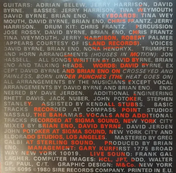 Album cover for Remain In Light by Talking Heads
