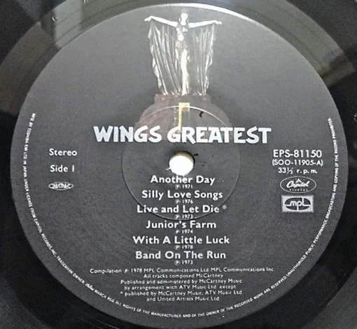 Album cover for Wings Greatest by Wings (2)