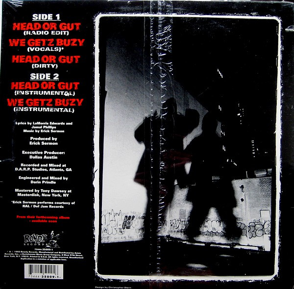 Illegal (2) - Head Or Gut, Hip Hop, Boom Bap, Hardcore Hip-Hop, 1993 - Rowdy Records, US, Vinyl 1x 12", 33 ⅓ RPM