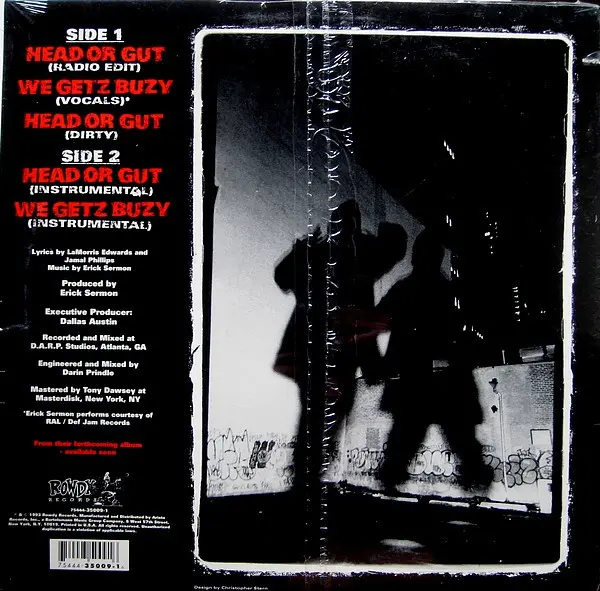 Illegal (2) - Head Or Gut, Hip Hop, Boom Bap, Hardcore Hip-Hop, 1993 - Rowdy Records, US, Vinyl 1x 12", 33 ⅓ RPM