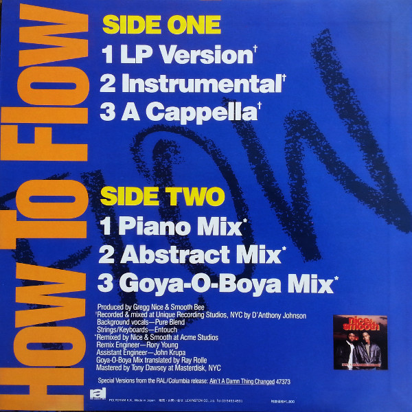 Nice & Smooth - How To Flow, Hip Hop, Lexington, Japan, Vinyl 1x 12", Single