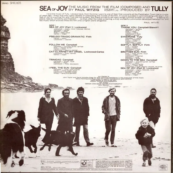 Tully (2) - Sea Of Joy, Folk, World, & Country, Rock, Stage & Screen, Acoustic, Folk, Soundtrack, Surf, 1972 - Harvest, Austr