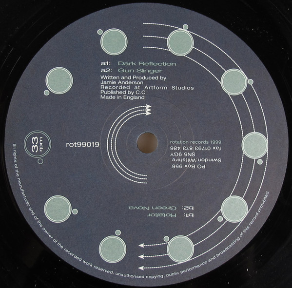 Jamie Anderson - Dark Reflection, Electronic, Techno, 1999 - Rotation Records, UK, Vinyl 1x 12", 33 ⅓ RPM