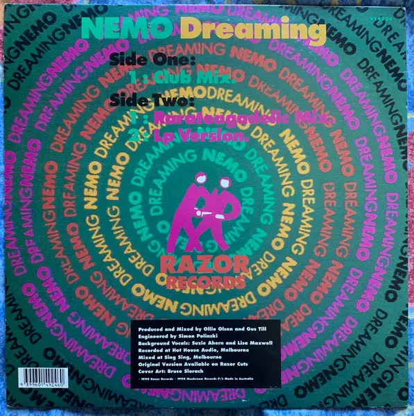 Nemo (10) - Dreaming, Electronic, House, 1990 - Razor Records (3), Australia, Vinyl 1x 12"