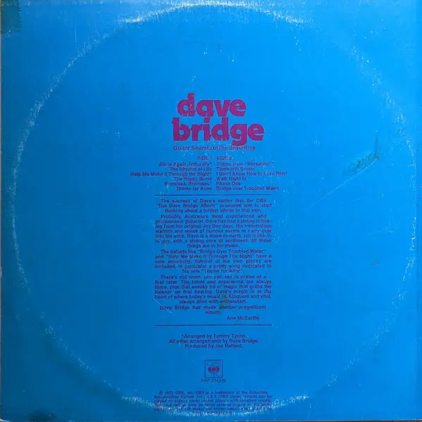 Dave Bridge - Guitar Sounds Of The Seventies, Blues, Funk / Soul, Rock, Surf, 1972 - CBS, Australia, Vinyl 1x LP, Album