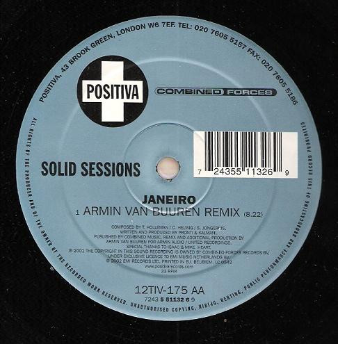 Solid Sessions - Janeiro, Electronic, Progressive House, Progressive Trance, Trance, 2002 - Positiva, UK, Vinyl 1x 12", 33 ⅓ 