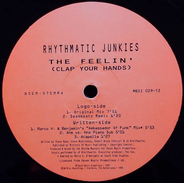 Album cover for The Feelin' (Clap Your Hands) by Rhythmatic Junkies