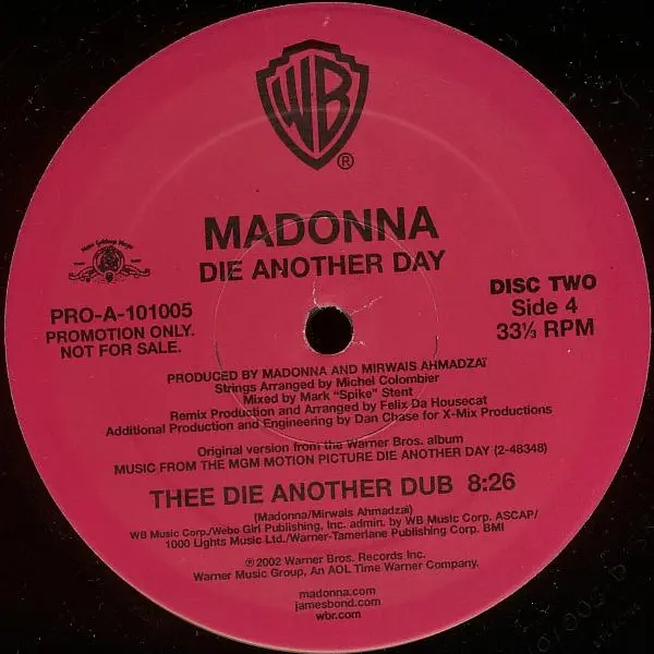 Madonna - Die Another Day (The Remixes), Electronic, Electro, House, Progressive Trance, 2002 - Maverick, US, Vinyl 2x 12", P