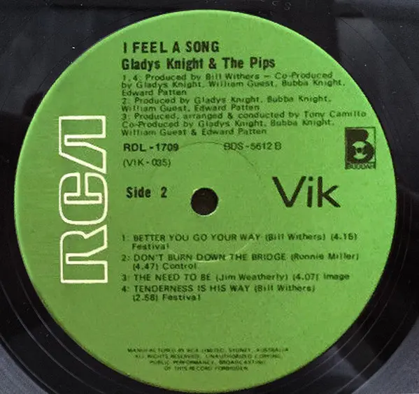 Gladys Knight And The Pips - I Feel A Song, Funk / Soul, Soul, 1978 - Buddah Records, RCA Vik, Australia, Vinyl 1x LP, Album,
